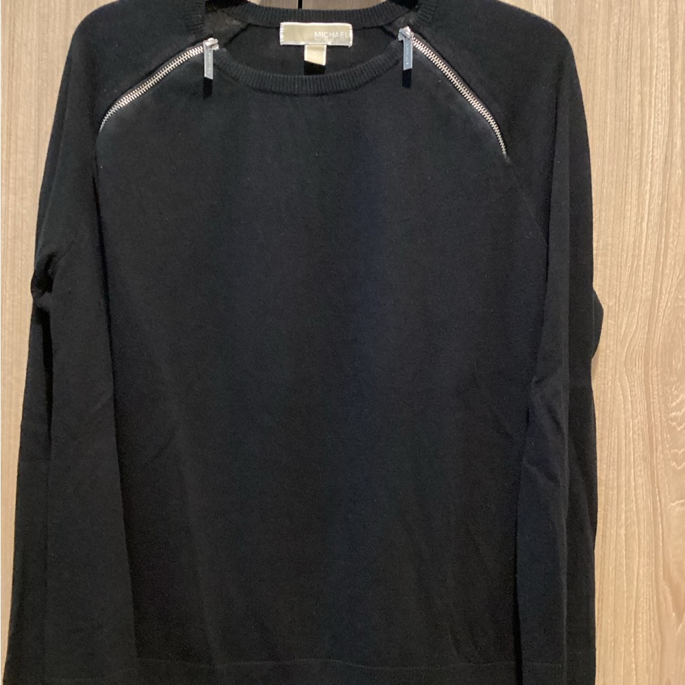 Michael Kors Black Sweater w Zipper Detail Sz XL Women’s
